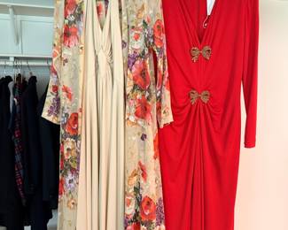 Oscar de la Renta Studio Red Gown and Julia Miller Floral Robe