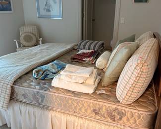 Vintage Queen Size Mattress with Bedding and Pillows
