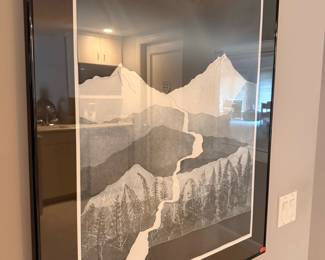 Monochromatic Mountain Landscape Print