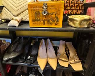 Gorgeous purses - new and vintage!  Size 10 shoes as far as the eye can see!