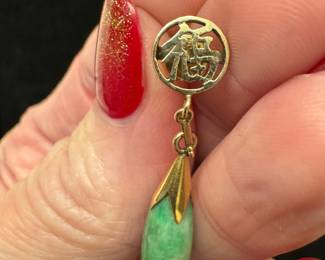 14K earrings with jade $100