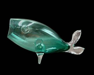 Vintage Blenko Hand Blown Glass Fish (Discontinued) Figural Sculpture