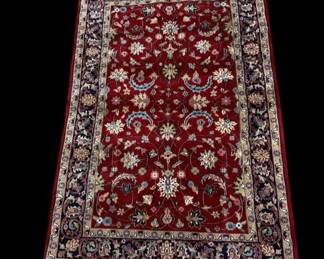 Indo Kashan Handmade 4' x 6' Wool Rug Circa 1995 with Kerman/Tabriz Style Pattern