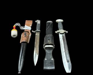 Estate Lot of 2 German WWII Daggars with Leather Sheaths Pack & Sohne