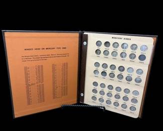 Estate Lot of 1916-1945 "Mercury Dime" Dansco Album Set- 76 Dimes Total