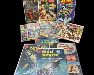 Estate Lot of 16 Golden & Silver Age Comic Books, The Avengers, Fantastic 4, Captain Marvel & Space