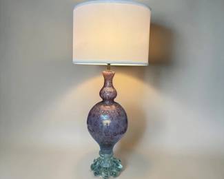 Vintage Venetian Glass Murano Pink Ballerina Table Lamp c1950's