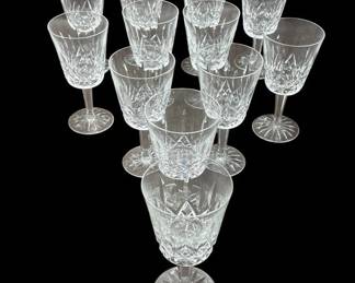 Lot of 12 Waterford Lismore Red Wine Crystal Goblets 7" tall