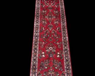 Hand Woven Indo Sarouk 100% Wool Runner Rug 2' 8" x 11' 2"