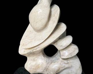 Conway David Breeden 1938-2006 Hand Carved & Signed 1995 Marble Sculpture #5185