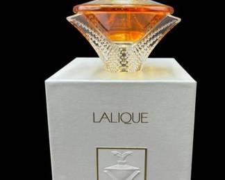 Lalique French Crystal Flacon 2010 Vintage Signed Perfume with Original Box