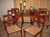 Antique Drop Leaf & 6 Chairs
