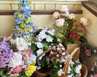 Faux floral arrangements