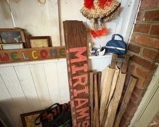 Primitive wood signs and decor