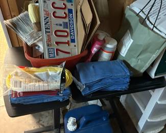 Tennessee license plates and garage items