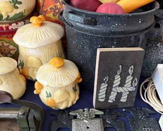 Stoneware crocks and cookie jars