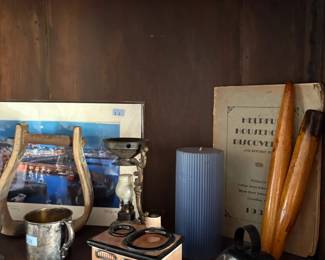 Vintage books and shelf decor