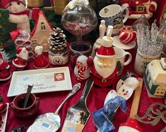 Vintage Santa mugs and Christmas decor