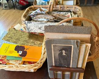 Antique photographs and frames