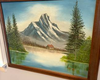 Mountain landscape oil painting