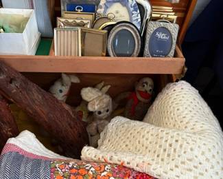 Picture frames and crocheted blankets