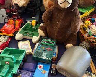 Vintage teddy bears and toys
