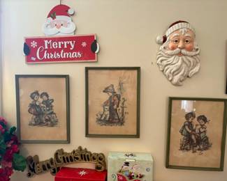 Christmas signs and framed prints
