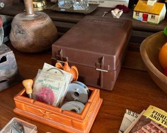 Vintage leather case and kitchen grinders