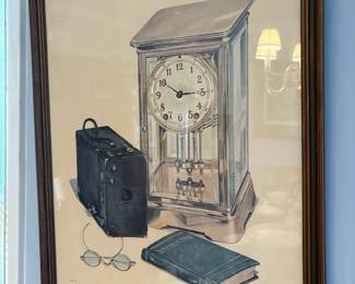 Framed clock still life print