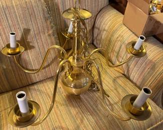 Brass chandelier