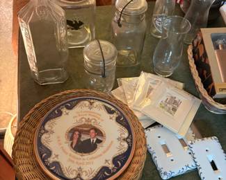 Mason jars and glass bottles