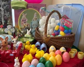 Easter baskets and decorations