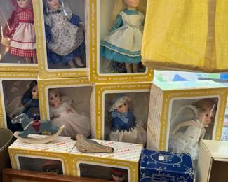 Collector dolls in boxes