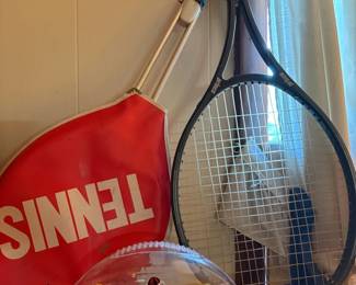 Tennis rackets and sports gear