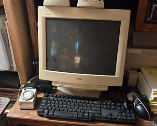 Desktop computer and keyboard