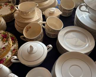 White china dinner service