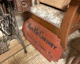 Painted advertising sign and treadle base