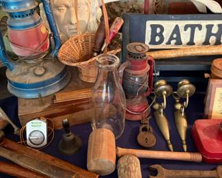 Vintage lanterns and mason jars