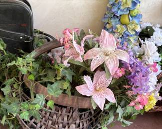 Faux florals and baskets