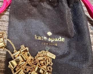 Kate Spade gold tone necklace with dust bag