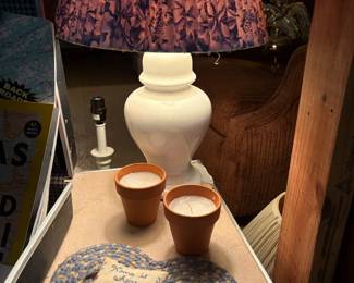 Table lamps and planters
