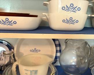 Corningware and glass pitchers