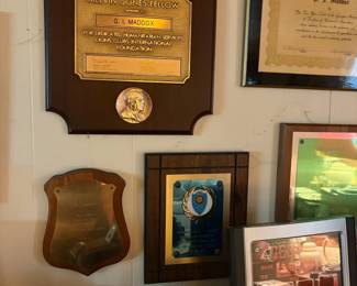 Lions Club plaques and camcorder