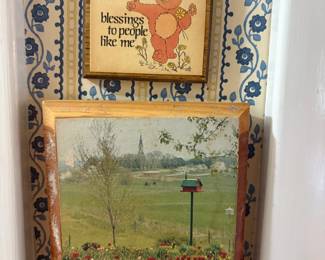 Framed print and blessings plaque