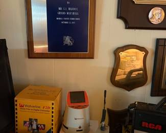 Award plaques and books