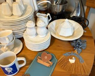 White china and serving pieces