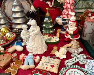 Ceramic Christmas figurines and decor
