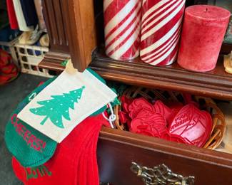 Christmas candles and stockings