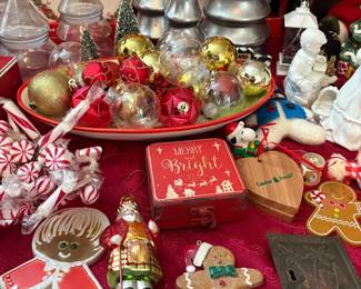 Silver Christmas trees and holiday plates