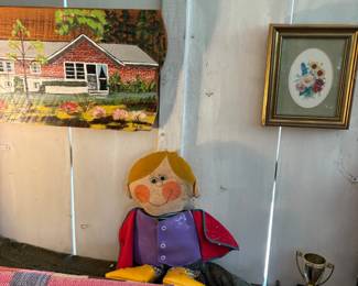 Cottage print and cloth doll